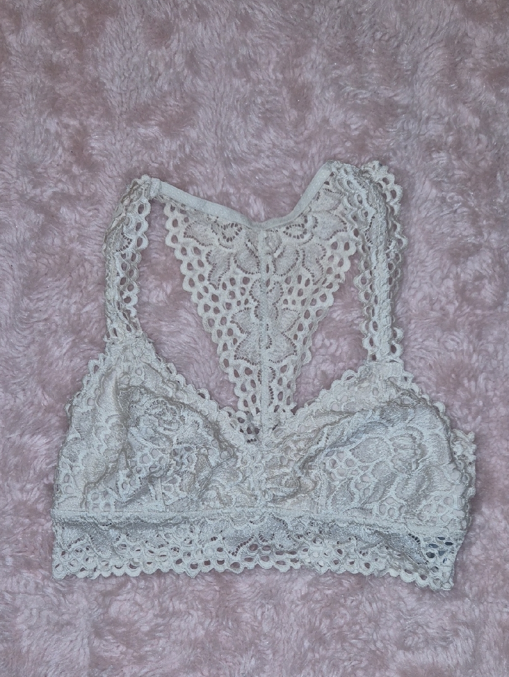 aerie Ivory Lace Racerback Bralette